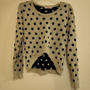 Long sleeve polka dot sweater